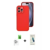 MARSİLYAN™- iPhone 16 Pro Kılıf Ahenk Serisi - Şeffaf Pasifik Cam Ekran Koruyucu + Raze Metal Kamera Lens - BZ