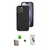 MARSİLYAN™- iPhone 16 Pro Kılıf Ahenk Serisi - Şeffaf Pasifik Cam Ekran Koruyucu + Raze Metal Kamera Lens - CLTM