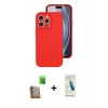 MARSİLYAN™- iPhone 16 Pro Kılıf Ahenk Serisi - Şeffaf Pasifik Cam Ekran Koruyucu + Raze Metal Kamera Lens - CLTM