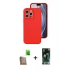 MARSİLYAN™- iPhone 16 Pro Kılıf Ahenk Serisi - Siyah 360 Mat Full Body Arka Koruyucu + Raze Metal Kamera Lens - CLTM