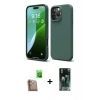 MARSİLYAN™- iPhone 16 Pro Kılıf Ahenk Serisi - Siyah 360 Mat Full Body Arka Koruyucu + Raze Metal Kamera Lens - CLTM