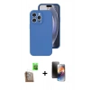 MARSİLYAN™- iPhone 16 Pro Kılıf Ahenk Serisi - Siyah 3D Antistatik Mat Seramik Nano Ekran Koruyucu + Raze Metal Kamera Lens - CLTM