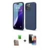 MARSİLYAN™- iPhone 16 Pro Kılıf Ahenk Serisi - Siyah 3D Antistatik Mat Seramik Nano Ekran Koruyucu + Raze Metal Kamera Lens - CLTM