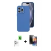 MARSİLYAN™- iPhone 16 Pro Kılıf Ahenk Serisi - Siyah 3D Antistatik Mat Seramik Nano Ekran Koruyucu + Raze Metal Kamera Lens - BZ