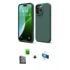 MARSİLYAN™- iPhone 16 Pro Kılıf Ahenk Serisi - Siyah 3D Antistatik Seramik Nano Ekran Koruyucu + Raze Metal Kamera Lens - SH