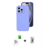 MARSİLYAN™- iPhone 16 Pro Kılıf Ahenk Serisi - Siyah Bilvis 3D Cam Ekran Koruyucu + Raze Metal Kamera Lens - BZ