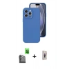MARSİLYAN™- iPhone 16 Pro Kılıf Ahenk Serisi - Siyah Bilvis 3D Cam Ekran Koruyucu + Raze Metal Kamera Lens - SH
