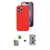 MARSİLYAN™- iPhone 16 Pro Kılıf Ahenk Serisi - Siyah Bilvis 3D Mat Cam Ekran Koruyucu + Raze Metal Kamera Lens - CLTM