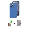 MARSİLYAN™- iPhone 16 Pro Kılıf Ahenk Serisi - Siyah Bilvis 3D Mat Cam Ekran Koruyucu + Raze Metal Kamera Lens - CLTM