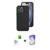MARSİLYAN™- iPhone 16 Pro Kılıf Ahenk Serisi - Siyah Bilvis 5in1 3D Magic Cam Ekran Koruyucu + Raze Metal Kamera Lens - BZ