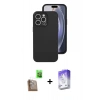 MARSİLYAN™- iPhone 16 Pro Kılıf Ahenk Serisi - Siyah Bilvis 5in1 3D Magic Cam Ekran Koruyucu + Raze Metal Kamera Lens - CLTM