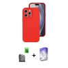 MARSİLYAN™- iPhone 16 Pro Kılıf Ahenk Serisi - Siyah Bilvis 5in1 3D Magic Cam Ekran Koruyucu + Raze Metal Kamera Lens - SH