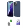 MARSİLYAN™- iPhone 16 Pro Kılıf Ahenk Serisi - Siyah Bilvis 5in1 5D Magic Hayalet Cam Ekran Koruyucu + Raze Metal Kamera Lens - SH