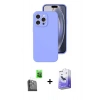 MARSİLYAN™- iPhone 16 Pro Kılıf Ahenk Serisi - Siyah Bilvis 5in1 5D Magic Hayalet Cam Ekran Koruyucu + Raze Metal Kamera Lens - SH