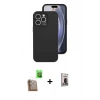 MARSİLYAN™- iPhone 16 Pro Kılıf Ahenk Serisi - Siyah Bilvis Hayalet Cam Ekran Koruyucu + Raze Metal Kamera Lens - CLTM