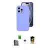 MARSİLYAN™- iPhone 16 Pro Kılıf Ahenk Serisi - Siyah Buffer Cam Ekran Koruyucu + Raze Metal Kamera Lens - SH