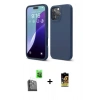 MARSİLYAN™- iPhone 16 Pro Kılıf Ahenk Serisi - Siyah Buffer Cam Ekran Koruyucu + Raze Metal Kamera Lens - SH