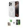 MARSİLYAN™- iPhone 16 Pro Kılıf Ahenk Yansıma Prime - Şeffaf 360 Full Body Arka Koruyucu + Raze Metal Kamera Lens - CLTM