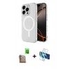 MARSİLYAN™- iPhone 16 Pro Kılıf Ahenk Yansıma Prime - Siyah 3D Antistatik Cam Ekran Koruyucu + Raze Metal Kamera Lens - CLTM