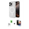MARSİLYAN™- iPhone 16 Pro Kılıf Ahenk Yansıma Prime - Siyah 3D Antistatik Mat Seramik Nano Ekran Koruyucu + Raze Metal Kamera Lens - BZ