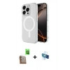MARSİLYAN™- iPhone 16 Pro Kılıf Ahenk Yansıma Prime - Siyah 3D Antistatik Seramik Nano Ekran Koruyucu + Raze Metal Kamera Lens - CLTM
