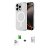 MARSİLYAN™- iPhone 16 Pro Kılıf Ahenk Yansıma Prime - Siyah Bilvis 0.18mm Plus Cam Ekran Koruyucu + Raze Metal Kamera Lens - BZ