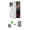 MARSİLYAN™- iPhone 16 Pro Kılıf Ahenk Yansıma Prime - Siyah Bilvis 3D Mat Cam Ekran Koruyucu + Raze Metal Kamera Lens - SH