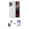 MARSİLYAN™- iPhone 16 Pro Kılıf Ahenk Yansıma Prime - Siyah Bilvis 5in1 3D Magic Cam Ekran Koruyucu + Raze Metal Kamera Lens - SH