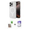 MARSİLYAN™- iPhone 16 Pro Kılıf Ahenk Yansıma Prime - Siyah Bilvis 5in1 3D Magic Cam Ekran Koruyucu + Raze Metal Kamera Lens - CLTM