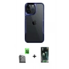 MARSİLYAN™- iPhone 16 Pro Kılıf Akış Çizgi Koleksiyonu - Siyah 360 Mat Full Body Arka Koruyucu + Raze Metal Kamera Lens - SH