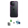 MARSİLYAN™- iPhone 16 Pro Kılıf Akış Çizgi Koleksiyonu - Siyah 3D Antistatik Cam Ekran Koruyucu + Siyah Raze Metal Kamera Lens