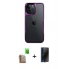 MARSİLYAN™- iPhone 16 Pro Kılıf Akış Çizgi Koleksiyonu - Siyah 3D Antistatik Hayalet Cam Ekran Koruyucu + Raze Metal Kamera Lens - CLTM
