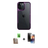 MARSİLYAN™- iPhone 16 Pro Kılıf Akış Çizgi Koleksiyonu - Siyah 3D Antistatik Mat Seramik Nano Ekran Koruyucu + Raze Metal Kamera Lens - CLTM