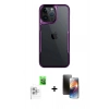 MARSİLYAN™- iPhone 16 Pro Kılıf Akış Çizgi Koleksiyonu - Siyah 3D Antistatik Mat Seramik Nano Ekran Koruyucu + Raze Metal Kamera Lens - BZ