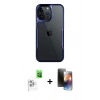 MARSİLYAN™- iPhone 16 Pro Kılıf Akış Çizgi Koleksiyonu - Siyah 3D Antistatik Mat Seramik Nano Ekran Koruyucu + Raze Metal Kamera Lens - BZ