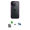 MARSİLYAN™- iPhone 16 Pro Kılıf Akış Çizgi Koleksiyonu - Siyah 3D Antistatik Seramik Nano Ekran Koruyucu + Raze Metal Kamera Lens - SH
