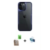 MARSİLYAN™- iPhone 16 Pro Kılıf Akış Çizgi Koleksiyonu - Siyah 3D Antistatik Seramik Nano Ekran Koruyucu + Raze Metal Kamera Lens - CLTM