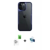 MARSİLYAN™- iPhone 16 Pro Kılıf Akış Çizgi Koleksiyonu - Siyah 3D Antistatik Seramik Nano Ekran Koruyucu + Raze Metal Kamera Lens - BZ