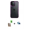 MARSİLYAN™- iPhone 16 Pro Kılıf Akış Çizgi Koleksiyonu - Siyah 3D Antistatik Seramik Nano Ekran Koruyucu + Raze Metal Kamera Lens - CLTM