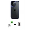 MARSİLYAN™- iPhone 16 Pro Kılıf Akış Çizgi Koleksiyonu - Siyah Bilvis Hayalet Cam Ekran Koruyucu + Raze Metal Kamera Lens - BZ