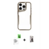 MARSİLYAN™- iPhone 16 Pro Kılıf Akış Çizgi Koleksiyonu - Siyah Bilvis Hayalet Cam Ekran Koruyucu + Raze Metal Kamera Lens - BZ