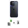 MARSİLYAN™- iPhone 16 Pro Kılıf Akış Çizgi Koleksiyonu - Siyah Bilvis Hayalet Cam Ekran Koruyucu + Raze Metal Kamera Lens - SH