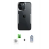 MARSİLYAN™- iPhone 16 Pro Kılıf Akış Çizgi Koleksiyonu - Siyah Joko Magic 5D Cam + Raze Metal Kamera Lens - BZ