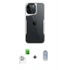 MARSİLYAN™- iPhone 16 Pro Kılıf Akış Çizgi Koleksiyonu - Siyah Joko Magic 5D Cam + Raze Metal Kamera Lens - BZ