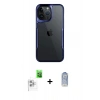 MARSİLYAN™- iPhone 16 Pro Kılıf Akış Çizgi Koleksiyonu - Siyah Joko Magic 5D Cam + Raze Metal Kamera Lens - BZ