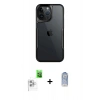MARSİLYAN™- iPhone 16 Pro Kılıf Akış Çizgi Koleksiyonu - Siyah Joko Magic 5D Cam + Raze Metal Kamera Lens - BZ