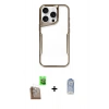 MARSİLYAN™- iPhone 16 Pro Kılıf Akış Çizgi Koleksiyonu - Siyah Joko Magic 5D Cam + Raze Metal Kamera Lens - CLTM