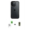 MARSİLYAN™- iPhone 16 Pro Kılıf Akış Çizgi Koleksiyonu - Siyah Joko Magic 5D Hayalet Cam + Raze Metal Kamera Lens - BZ