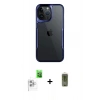 MARSİLYAN™- iPhone 16 Pro Kılıf Akış Çizgi Koleksiyonu - Siyah Joko Magic 5D Hayalet Cam + Raze Metal Kamera Lens - BZ