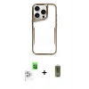 MARSİLYAN™- iPhone 16 Pro Kılıf Akış Çizgi Koleksiyonu - Siyah Joko Magic 5D Hayalet Cam + Raze Metal Kamera Lens - BZ
